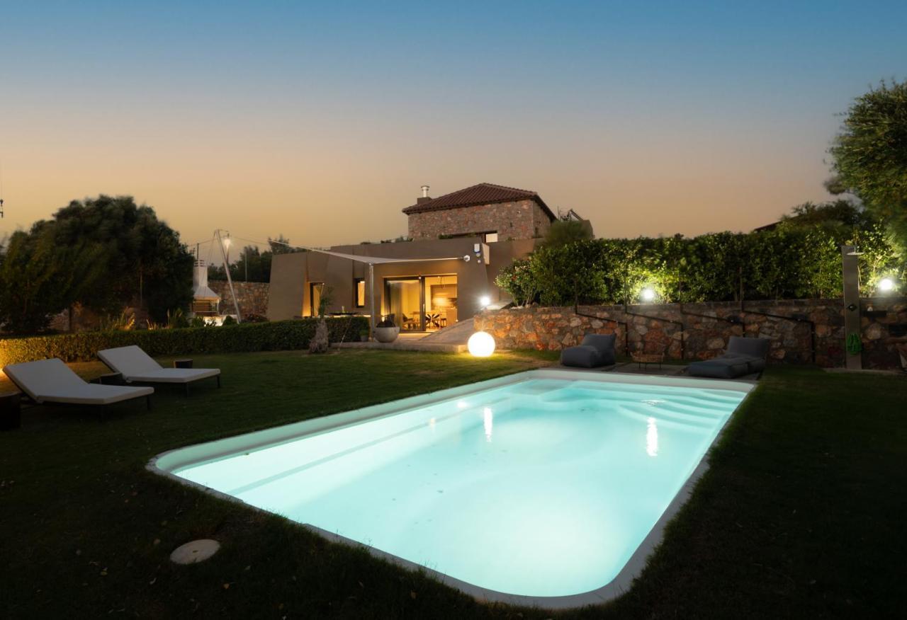 Lithari Luxury Villa With Private Pool, Your Perfect Retreat, Crete Ájosz Nikólaosz Kültér fotó