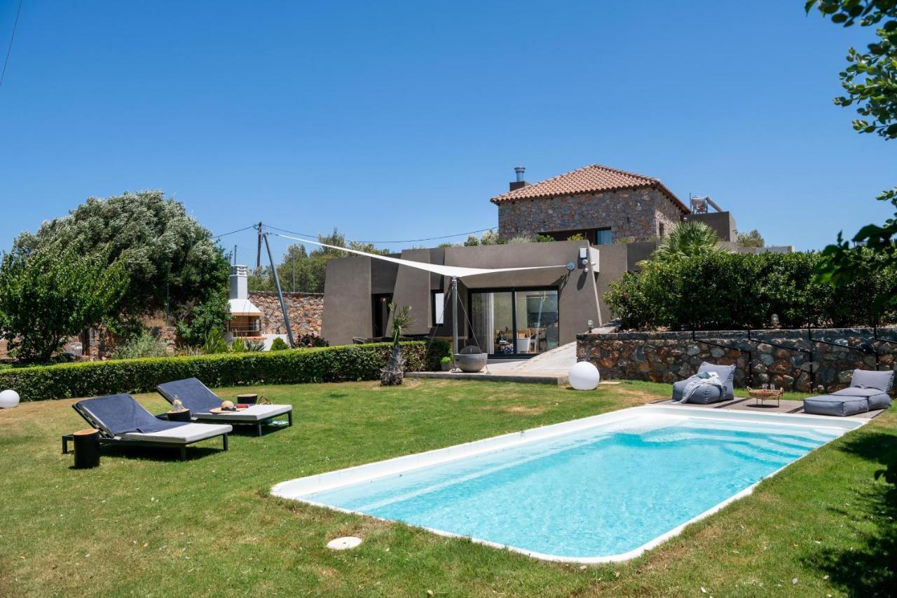 Lithari Luxury Villa With Private Pool, Your Perfect Retreat, Crete Ájosz Nikólaosz Kültér fotó